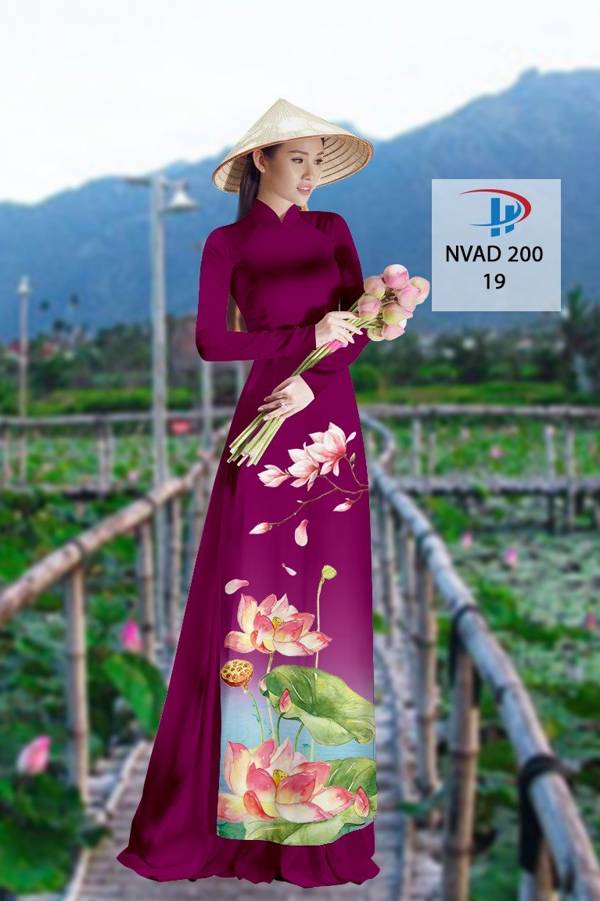 Vải Áo Dài Hoa Sen Độc Đáo AD NVAD200 59 Vải Áo Dài Hoa Sen Độc Đáo AD NVAD200