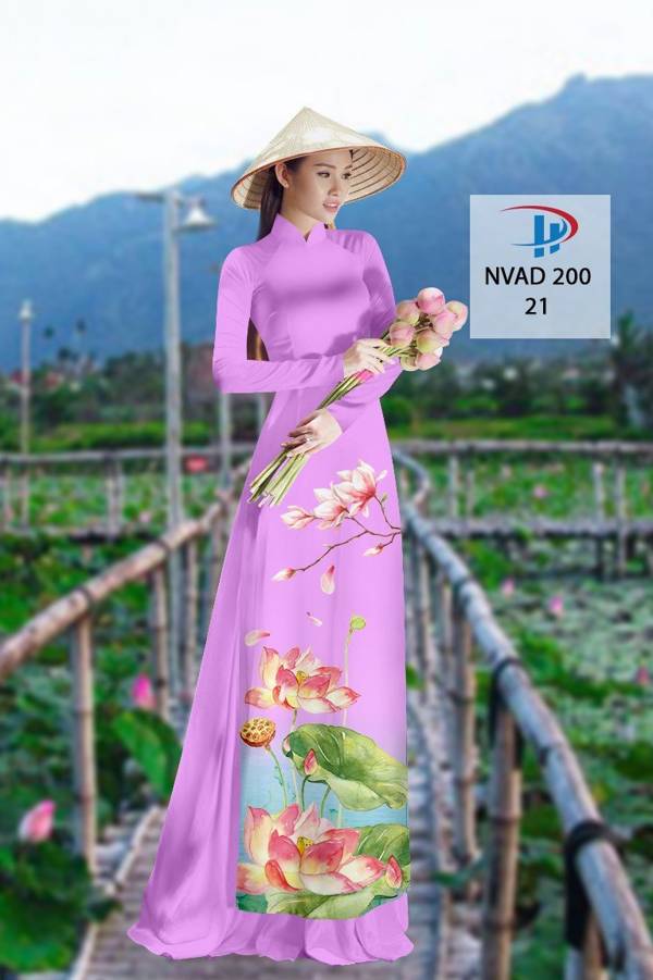 Vải Áo Dài Hoa Sen Độc Đáo AD NVAD200 62 Vải Áo Dài Hoa Sen Độc Đáo AD NVAD200