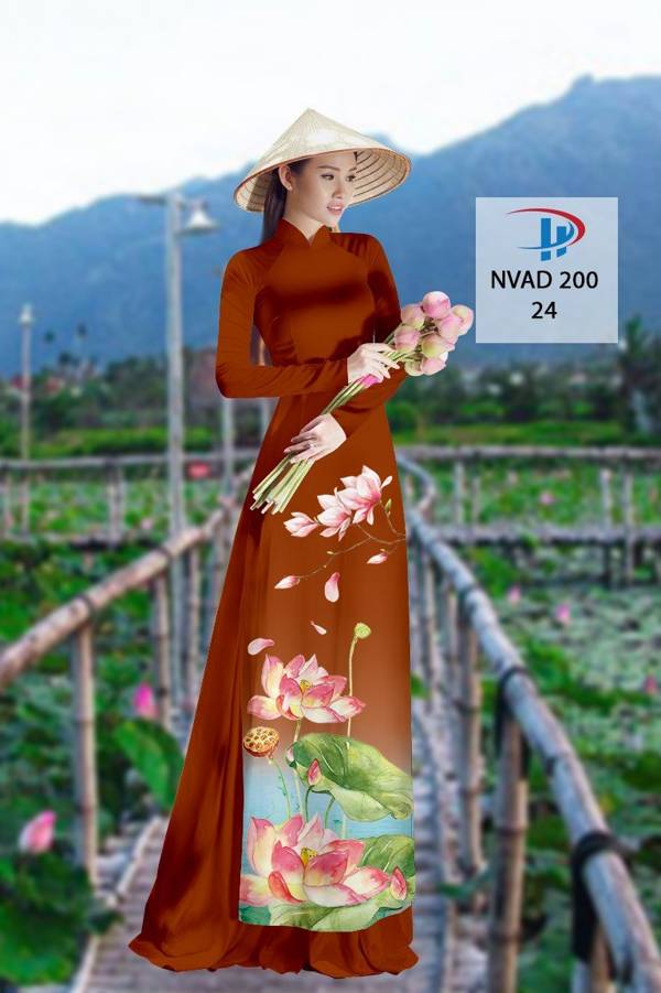Vải Áo Dài Hoa Sen Độc Đáo AD NVAD200 65 Vải Áo Dài Hoa Sen Độc Đáo AD NVAD200