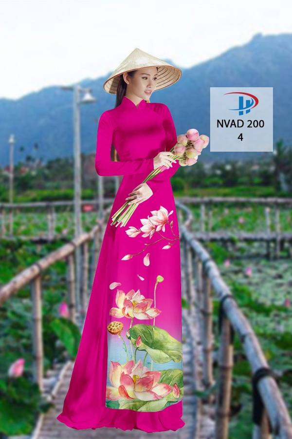 Vải Áo Dài Hoa Sen Độc Đáo AD NVAD200 68 Vải Áo Dài Hoa Sen Độc Đáo AD NVAD200