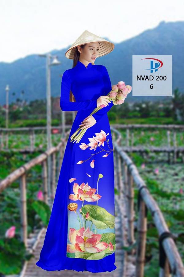 Vải Áo Dài Hoa Sen Độc Đáo AD NVAD200 70 Vải Áo Dài Hoa Sen Độc Đáo AD NVAD200