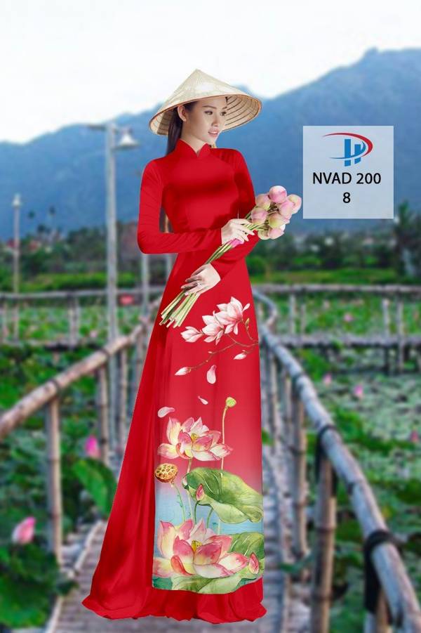Vải Áo Dài Hoa Sen Độc Đáo AD NVAD200 72 Vải Áo Dài Hoa Sen Độc Đáo AD NVAD200
