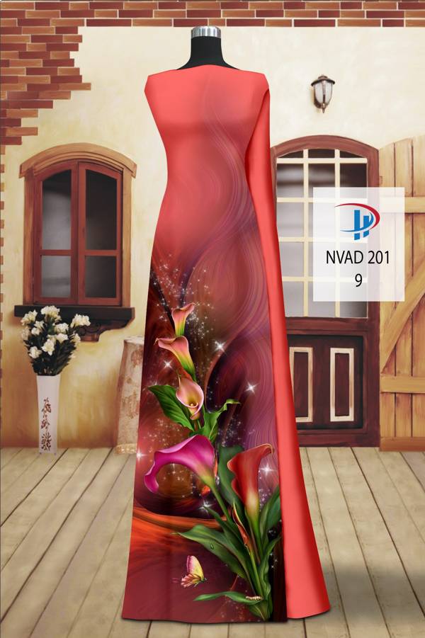 Vải Áo Dài Hoa Ly Kiểu Mới AD NVAD201 51 Vải Áo Dài Hoa Ly Kiểu Mới AD NVAD201