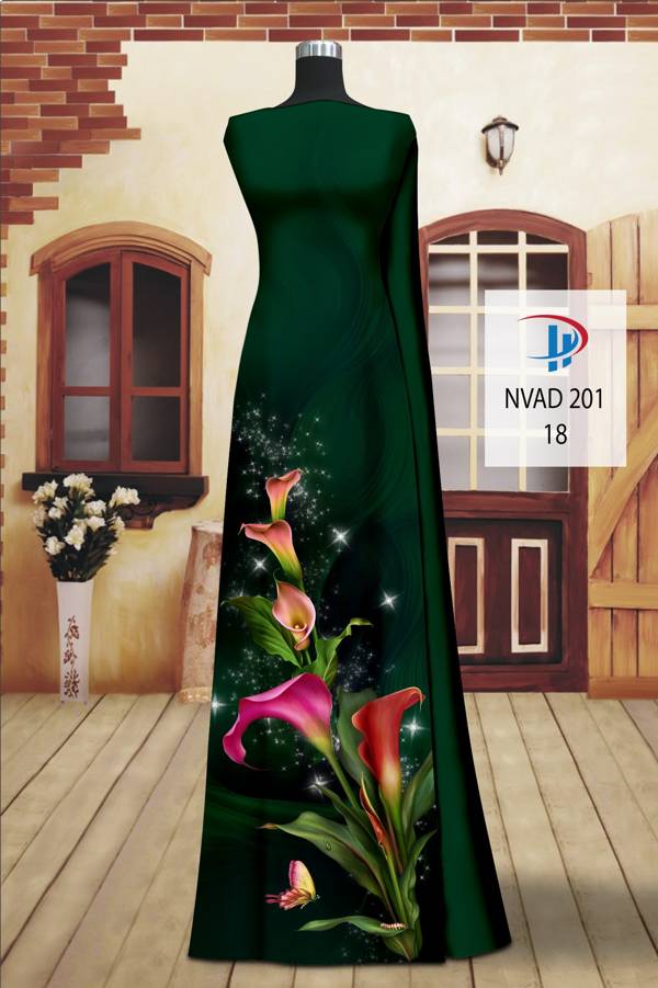 Vải Áo Dài Hoa Ly Kiểu Mới AD NVAD201 59 Vải Áo Dài Hoa Ly Kiểu Mới AD NVAD201