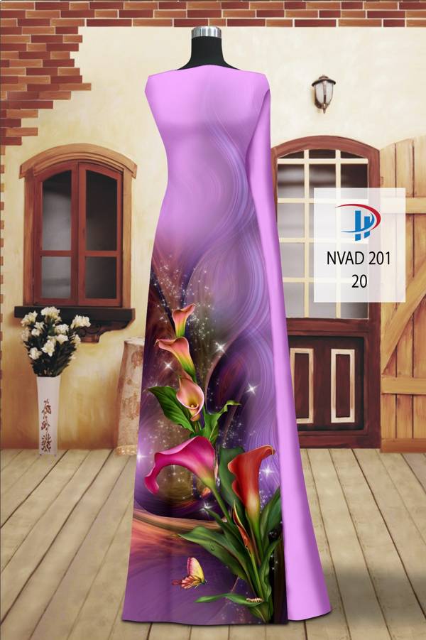 Vải Áo Dài Hoa Ly Kiểu Mới AD NVAD201 62 Vải Áo Dài Hoa Ly Kiểu Mới AD NVAD201