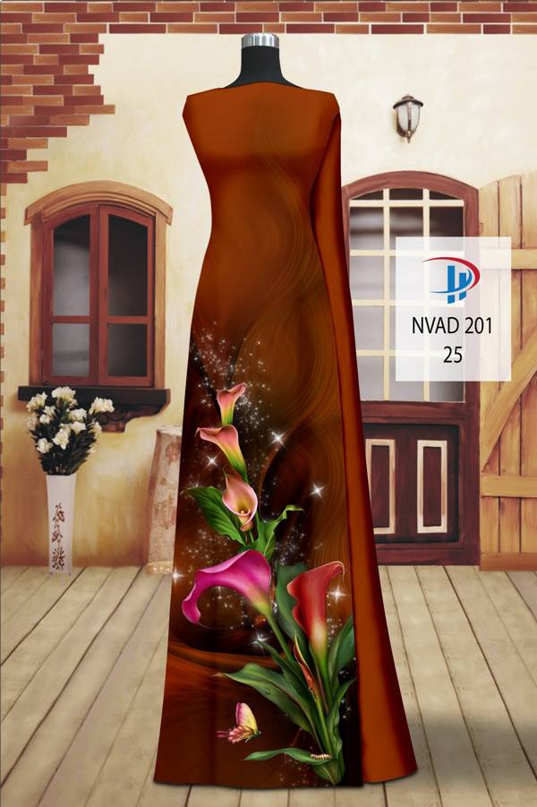 Vải Áo Dài Hoa Ly Kiểu Mới AD NVAD201 67 Vải Áo Dài Hoa Ly Kiểu Mới AD NVAD201