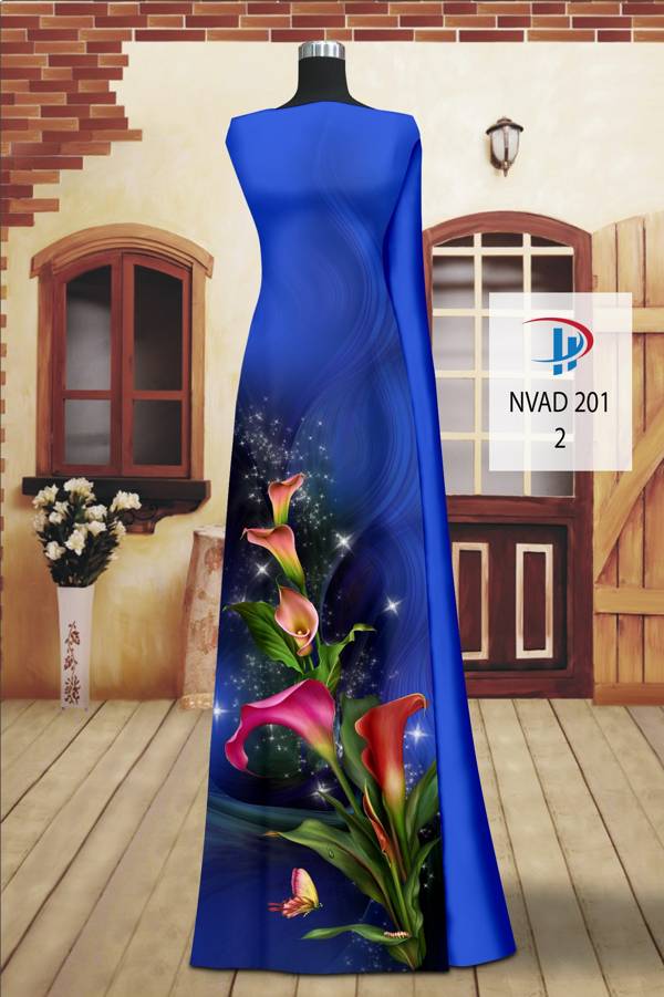 Vải Áo Dài Hoa Ly Kiểu Mới AD NVAD201 68 Vải Áo Dài Hoa Ly Kiểu Mới AD NVAD201