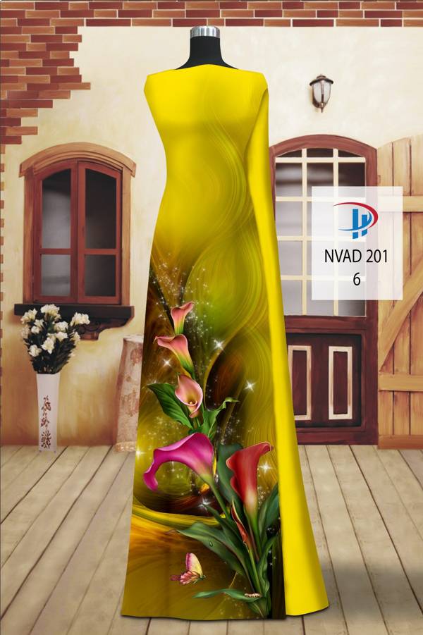 Vải Áo Dài Hoa Ly Kiểu Mới AD NVAD201 72 Vải Áo Dài Hoa Ly Kiểu Mới AD NVAD201