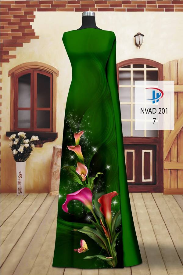 Vải Áo Dài Hoa Ly Kiểu Mới AD NVAD201 73 Vải Áo Dài Hoa Ly Kiểu Mới AD NVAD201