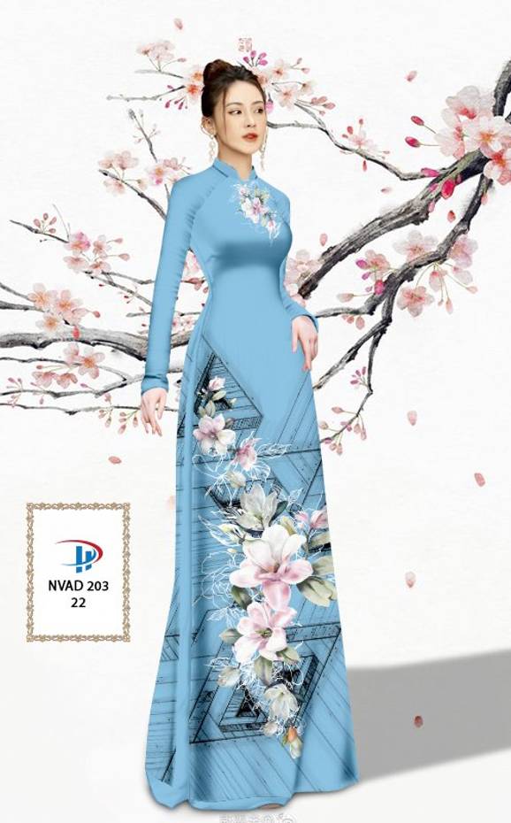 Vải Áo Dài Hoa In 3D Vừa Ra AD NVAD203 60 Vải Áo Dài Hoa In 3D Vừa Ra  AD NVAD203