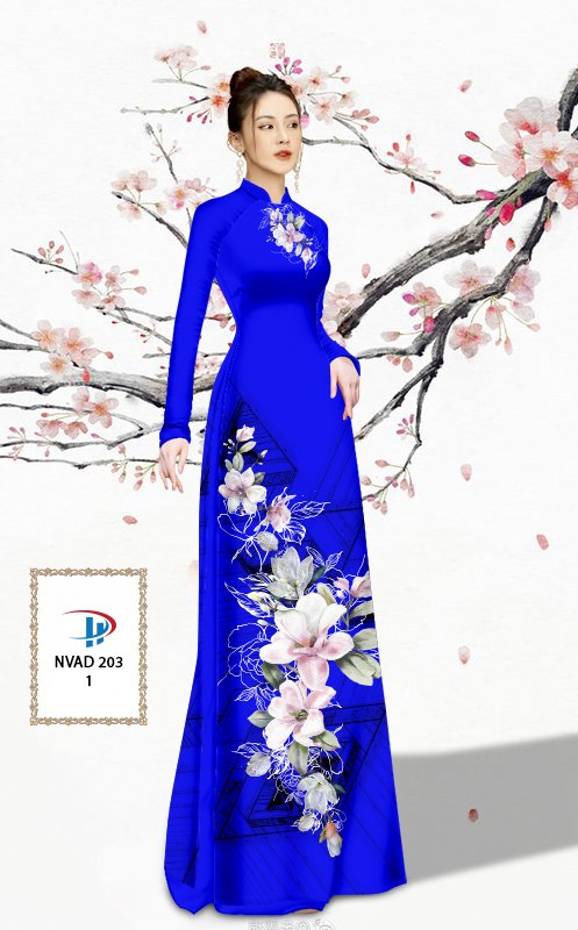 Vải Áo Dài Hoa In 3D Vừa Ra AD NVAD203 65 Vải Áo Dài Hoa In 3D Vừa Ra  AD NVAD203