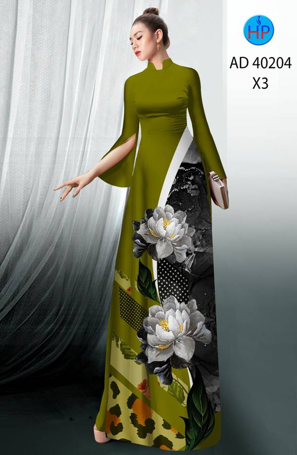 Vải Áo Dài Hoa Sen Thiết Kế 2021 AD 40204 44 Vải Áo Dài Hoa Sen Thiết Kế 2021 AD 40204