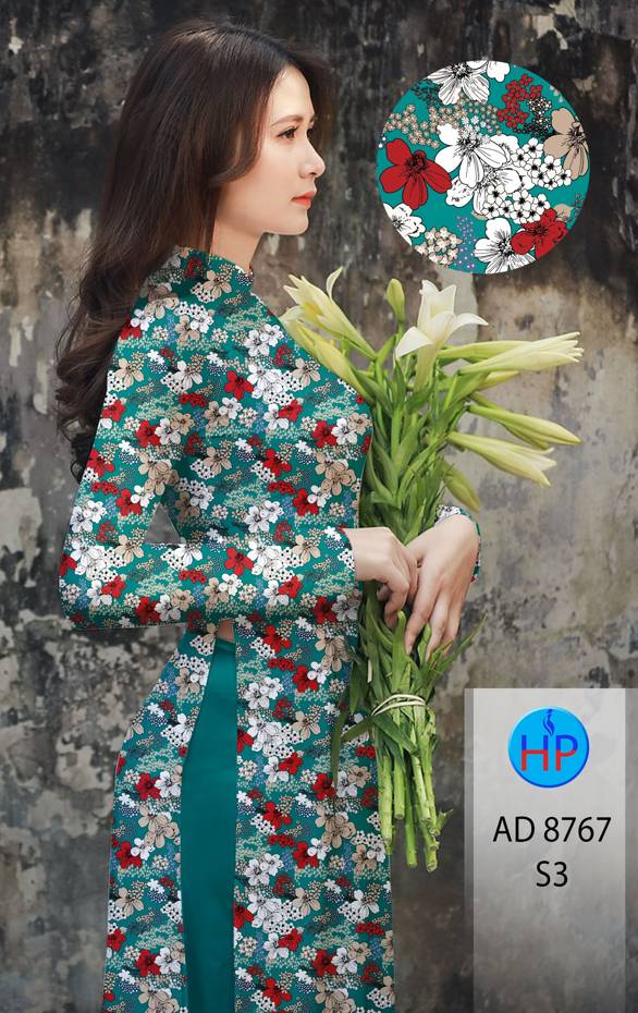 Vải Áo Dài Hoa Đều Kiểu Mới AD 3767