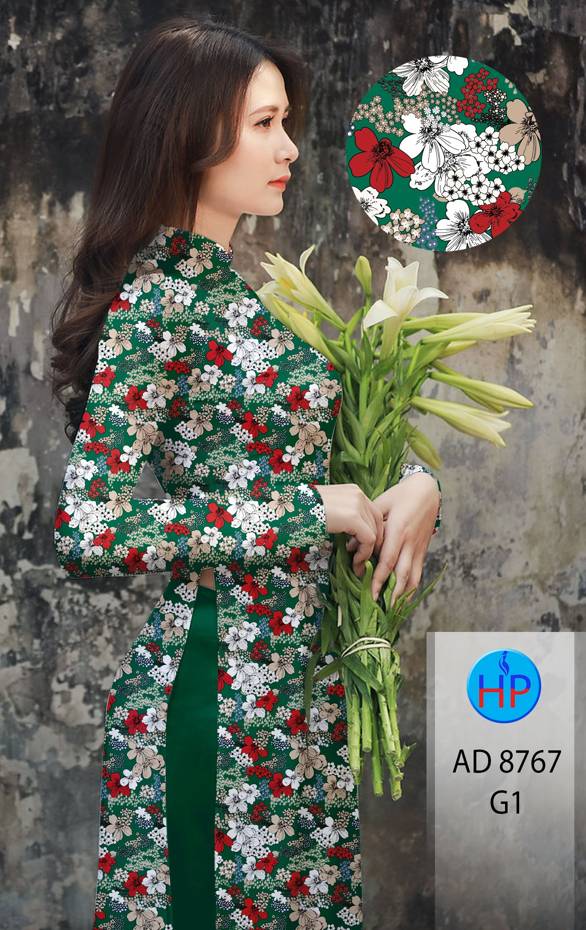 Vải Áo Dài Hoa Đều Kiểu Mới AD 3767