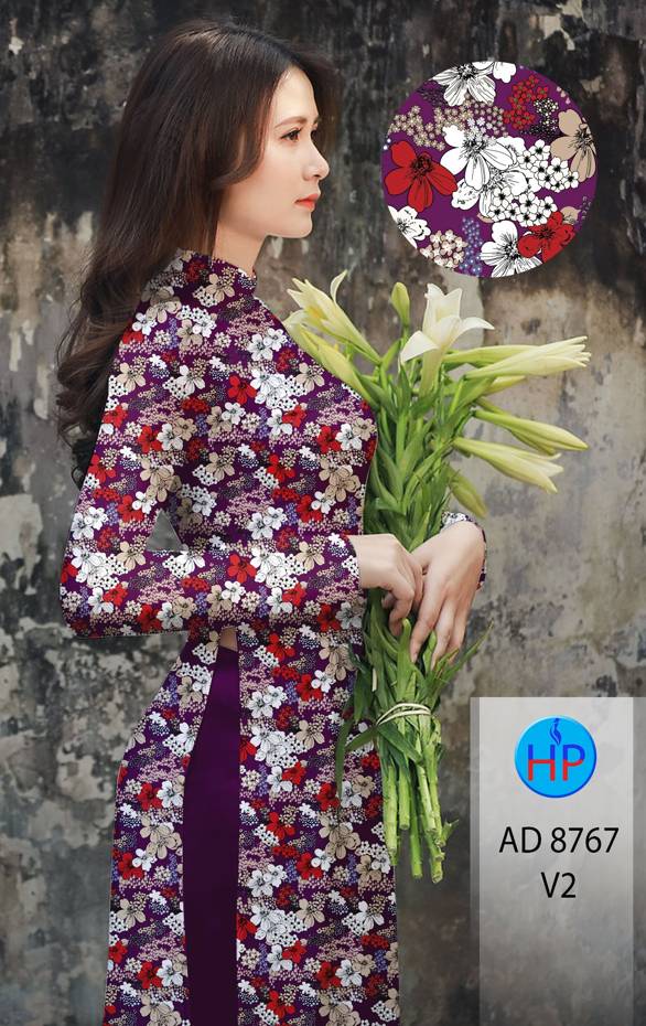 Vải Áo Dài Hoa Đều Kiểu Mới AD 3767