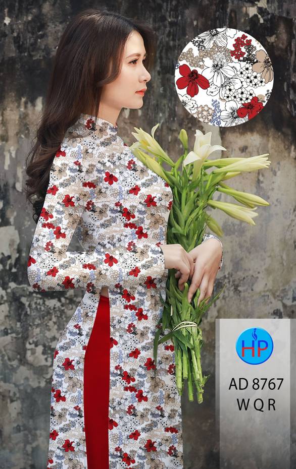 Vải Áo Dài Hoa Đều Kiểu Mới AD 3767
