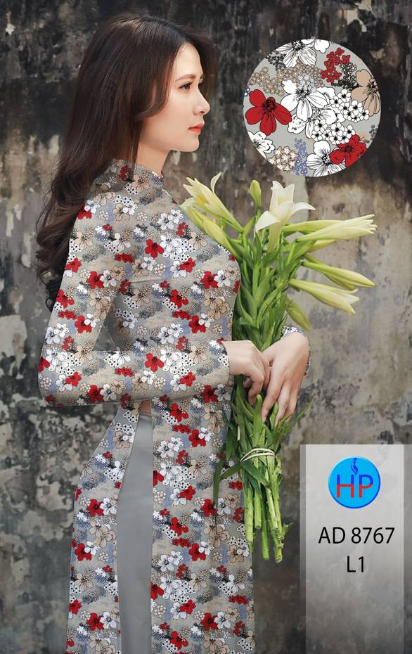 Vải Áo Dài Hoa Đều Kiểu Mới AD 3767