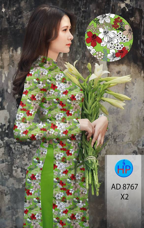Vải Áo Dài Hoa Đều Kiểu Mới AD 3767