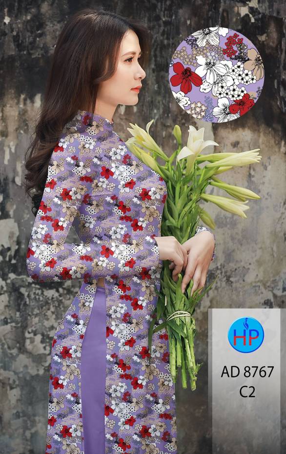 Vải Áo Dài Hoa Đều Kiểu Mới AD 3767