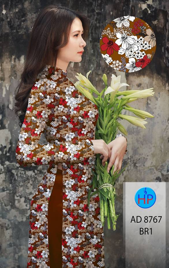 Vải Áo Dài Hoa Đều Kiểu Mới AD 3767