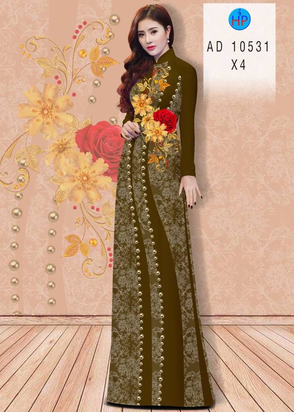 Vải Áo Dài Hoa Hồng Thiết Kế 2021 AD 10531 39 Vải Áo Dài Hoa Hồng Thiết Kế 2021 AD 10531