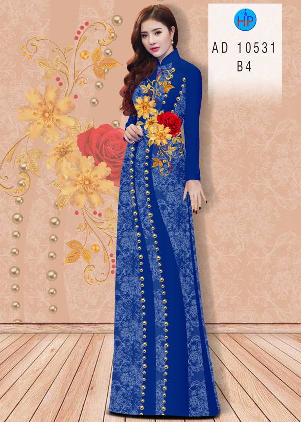 Vải Áo Dài Hoa Hồng Thiết Kế 2021 AD 10531 41 Vải Áo Dài Hoa Hồng Thiết Kế 2021 AD 10531