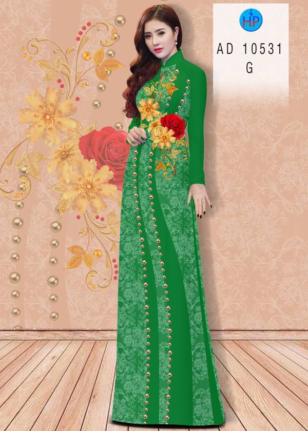 Vải Áo Dài Hoa Hồng Thiết Kế 2021 AD 10531 43 Vải Áo Dài Hoa Hồng Thiết Kế 2021 AD 10531