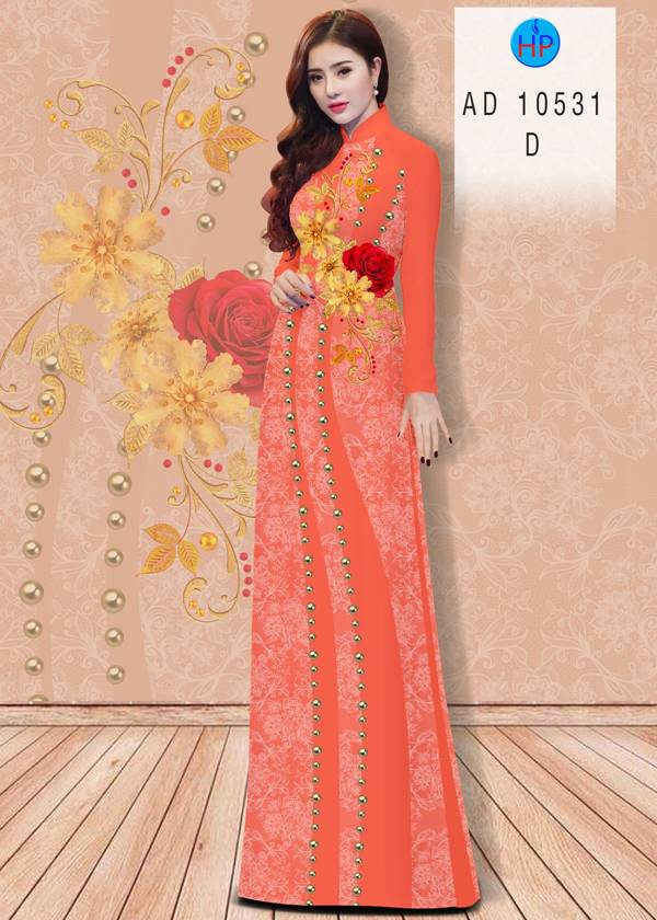 Vải Áo Dài Hoa Hồng Thiết Kế 2021 AD 10531 42 Vải Áo Dài Hoa Hồng Thiết Kế 2021 AD 10531