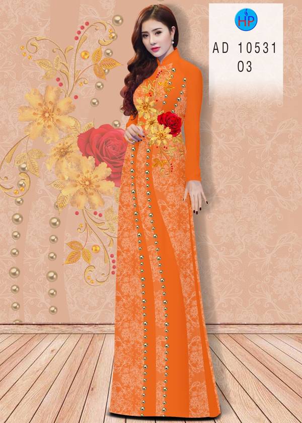 Vải Áo Dài Hoa Hồng Thiết Kế 2021 AD 10531 44 Vải Áo Dài Hoa Hồng Thiết Kế 2021 AD 10531