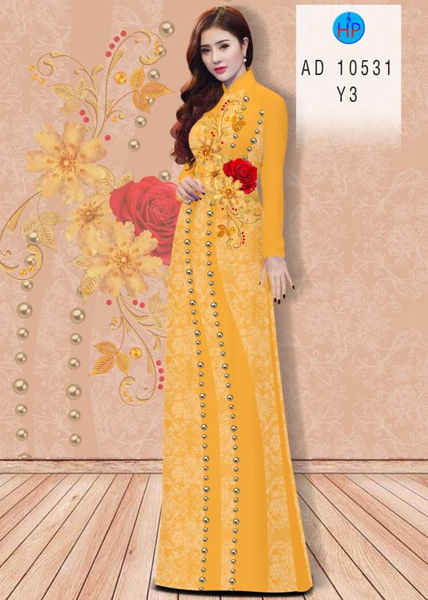 Vải Áo Dài Hoa Hồng Thiết Kế 2021 AD 10531 48 Vải Áo Dài Hoa Hồng Thiết Kế 2021 AD 10531