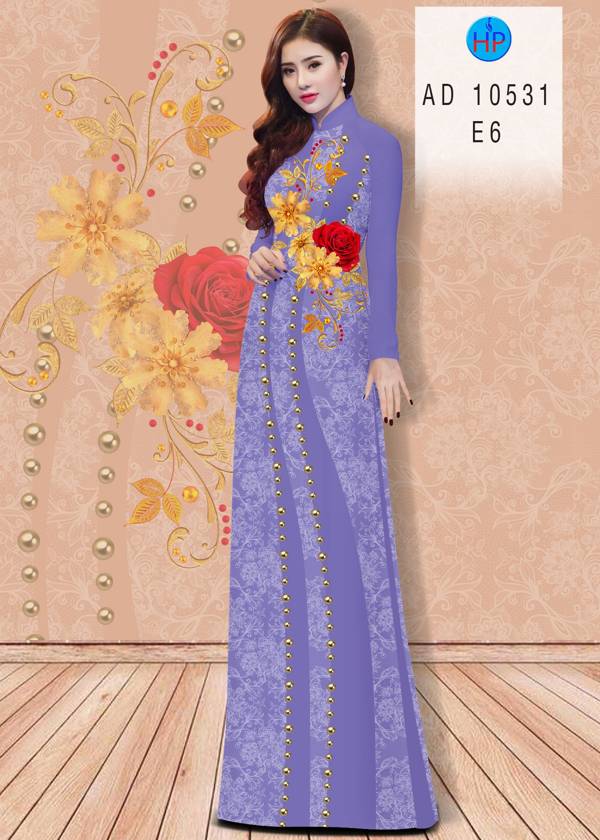 Vải Áo Dài Hoa Hồng Thiết Kế 2021 AD 10531 51 Vải Áo Dài Hoa Hồng Thiết Kế 2021 AD 10531