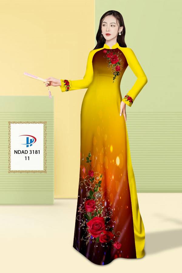 Vải Áo Dài Hoa Hồng Độc Đáo AD NDAD3181 52 Vải Áo Dài Hoa Hồng Độc Đáo AD NDAD3181
