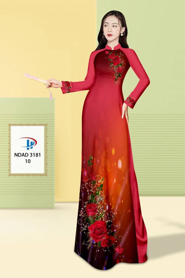 Vải Áo Dài Hoa Hồng Độc Đáo AD NDAD3181 51 Vải Áo Dài Hoa Hồng Độc Đáo AD NDAD3181