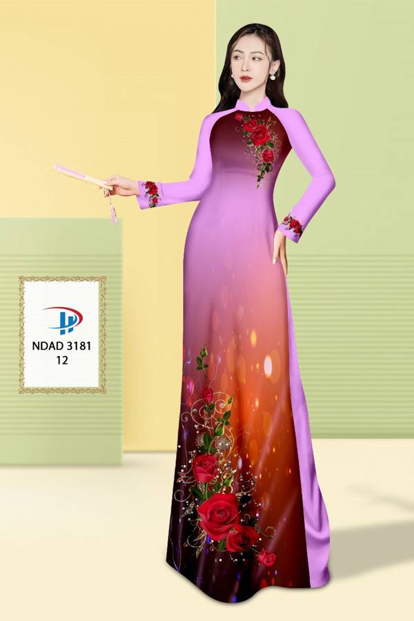 Vải Áo Dài Hoa Hồng Độc Đáo AD NDAD3181 53 Vải Áo Dài Hoa Hồng Độc Đáo AD NDAD3181