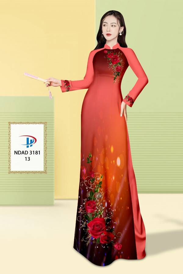 Vải Áo Dài Hoa Hồng Độc Đáo AD NDAD3181 54 Vải Áo Dài Hoa Hồng Độc Đáo AD NDAD3181