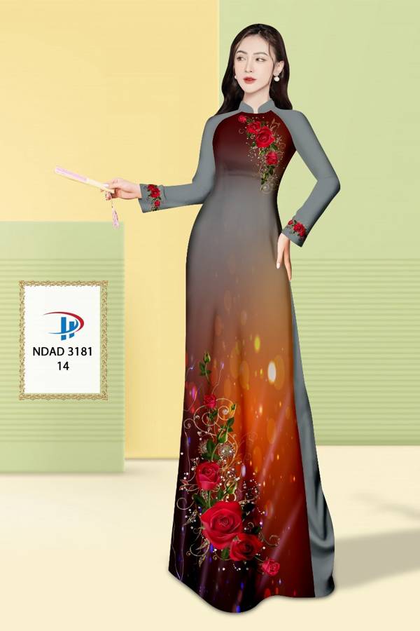 Vải Áo Dài Hoa Hồng Độc Đáo AD NDAD3181 55 Vải Áo Dài Hoa Hồng Độc Đáo AD NDAD3181