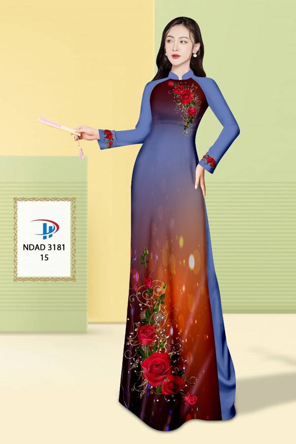 Vải Áo Dài Hoa Hồng Độc Đáo AD NDAD3181 56 Vải Áo Dài Hoa Hồng Độc Đáo AD NDAD3181