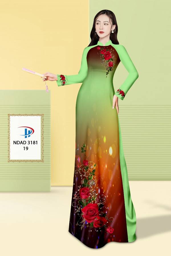 Vải Áo Dài Hoa Hồng Độc Đáo AD NDAD3181 60 Vải Áo Dài Hoa Hồng Độc Đáo AD NDAD3181