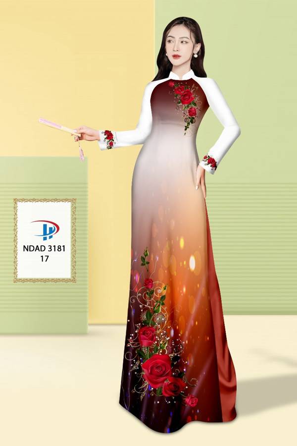 Vải Áo Dài Hoa Hồng Độc Đáo AD NDAD3181 58 Vải Áo Dài Hoa Hồng Độc Đáo AD NDAD3181