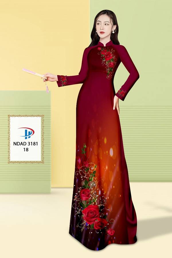 Vải Áo Dài Hoa Hồng Độc Đáo AD NDAD3181 59 Vải Áo Dài Hoa Hồng Độc Đáo AD NDAD3181