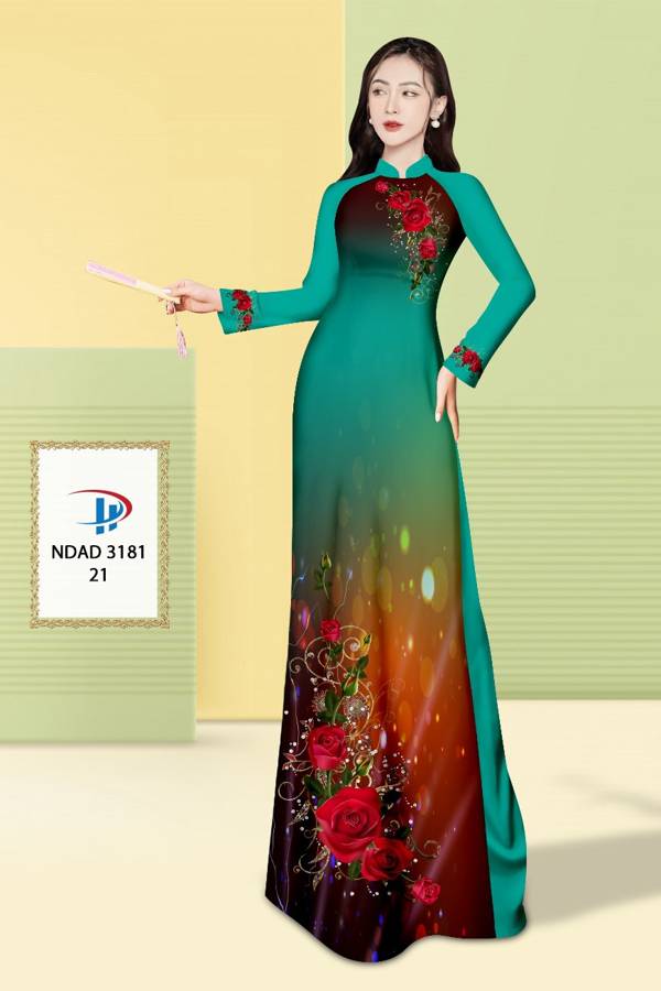 Vải Áo Dài Hoa Hồng Độc Đáo AD NDAD3181 63 Vải Áo Dài Hoa Hồng Độc Đáo AD NDAD3181