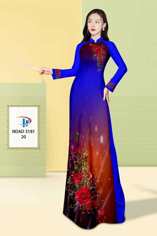 Vải Áo Dài Hoa Hồng Độc Đáo AD NDAD3181 62 Vải Áo Dài Hoa Hồng Độc Đáo AD NDAD3181