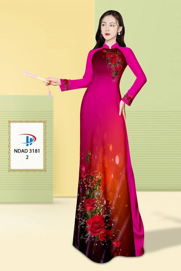 Vải Áo Dài Hoa Hồng Độc Đáo AD NDAD3181 61 Vải Áo Dài Hoa Hồng Độc Đáo AD NDAD3181