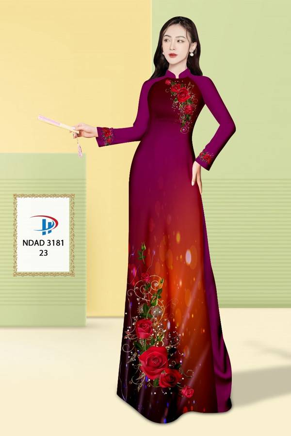 Vải Áo Dài Hoa Hồng Độc Đáo AD NDAD3181 65 Vải Áo Dài Hoa Hồng Độc Đáo AD NDAD3181