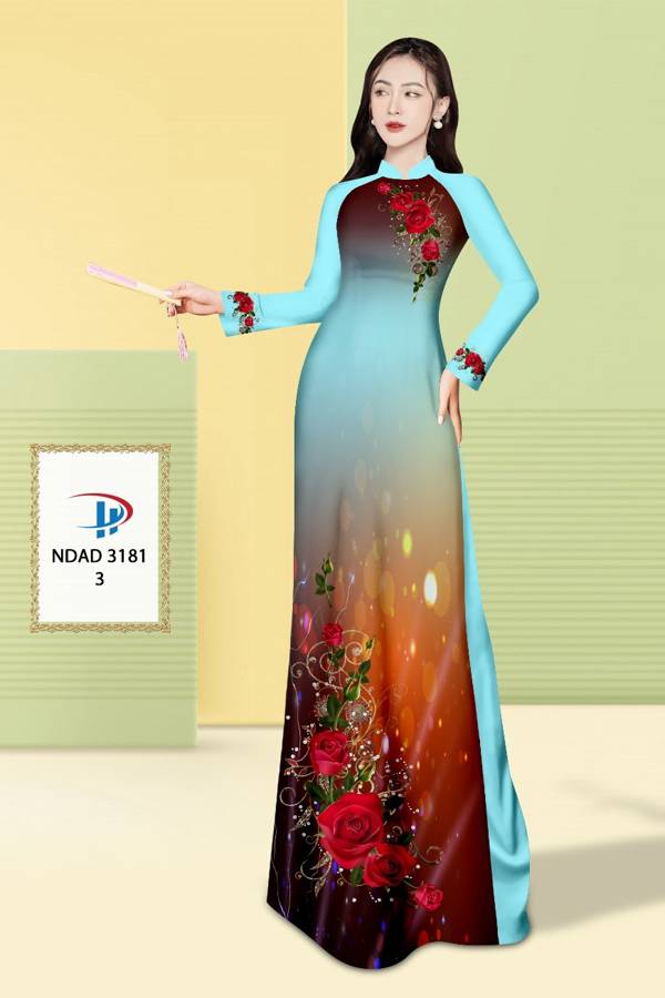 Vải Áo Dài Hoa Hồng Độc Đáo AD NDAD3181 68 Vải Áo Dài Hoa Hồng Độc Đáo AD NDAD3181