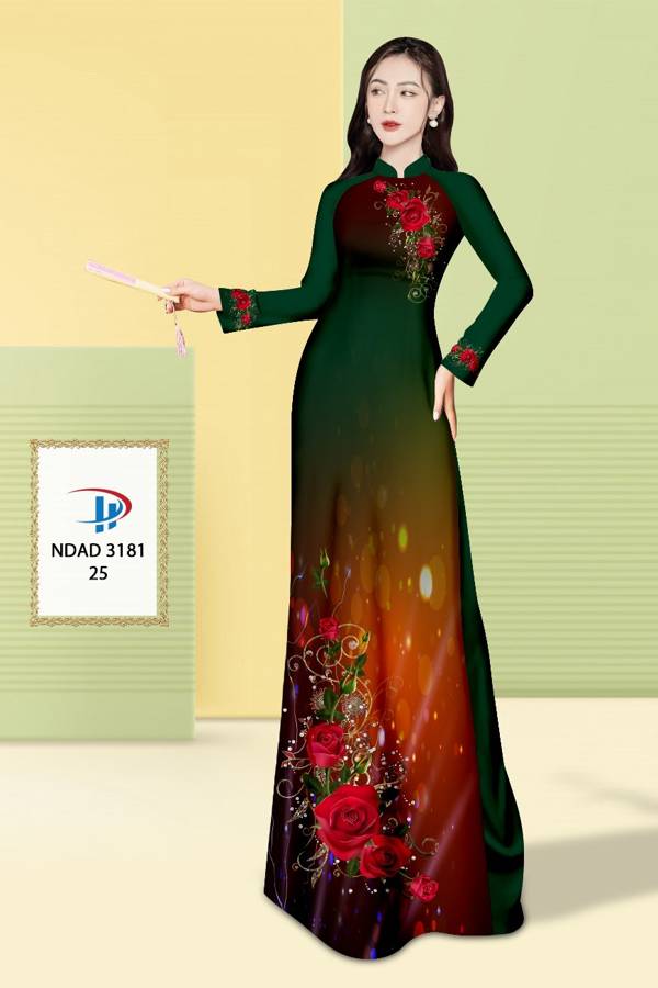 Vải Áo Dài Hoa Hồng Độc Đáo AD NDAD3181 67 Vải Áo Dài Hoa Hồng Độc Đáo AD NDAD3181