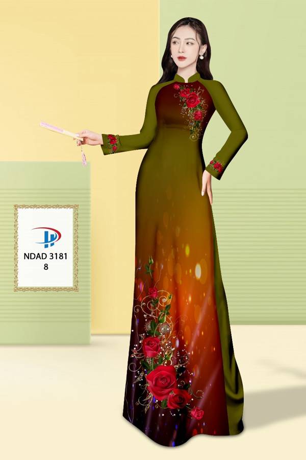 Vải Áo Dài Hoa Hồng Độc Đáo AD NDAD3181 73 Vải Áo Dài Hoa Hồng Độc Đáo AD NDAD3181
