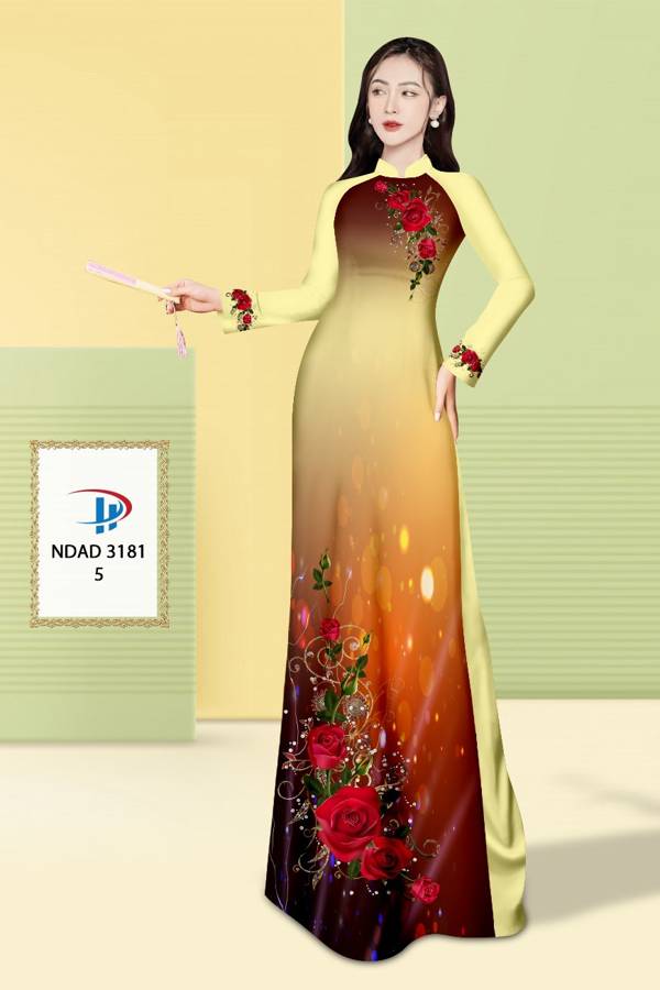 Vải Áo Dài Hoa Hồng Độc Đáo AD NDAD3181 70 Vải Áo Dài Hoa Hồng Độc Đáo AD NDAD3181