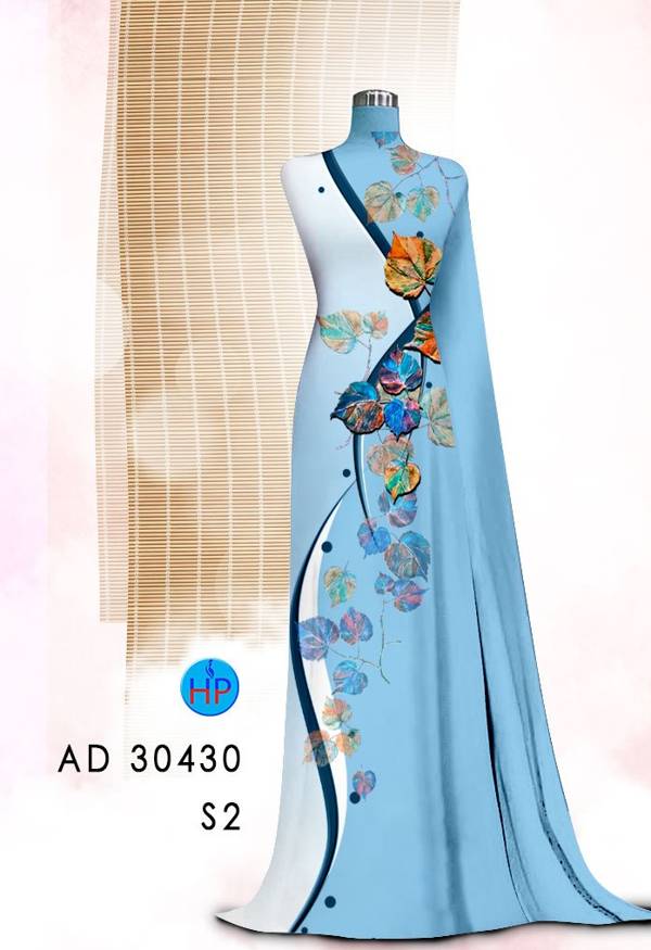 Vải Áo Dài In Hình Lá Mới Ra AD 30430 38 Vải Áo Dài In Hình Lá Mới Ra AD 30430