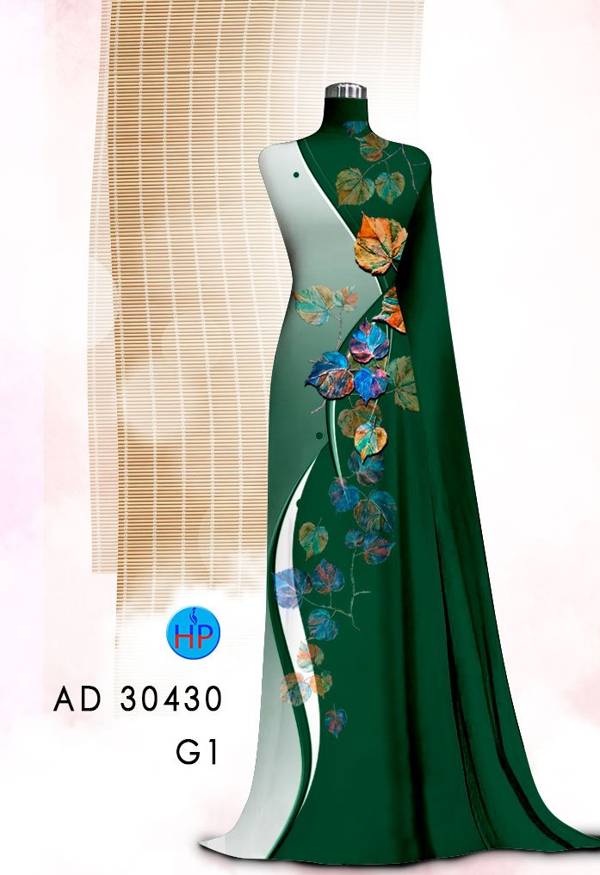 Vải Áo Dài In Hình Lá Mới Ra AD 30430 37 Vải Áo Dài In Hình Lá Mới Ra AD 30430